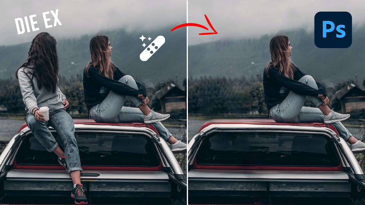 Neues KI Werkzeug in Photoshop: OBJEKTE MIT 1 KLICK entfernen