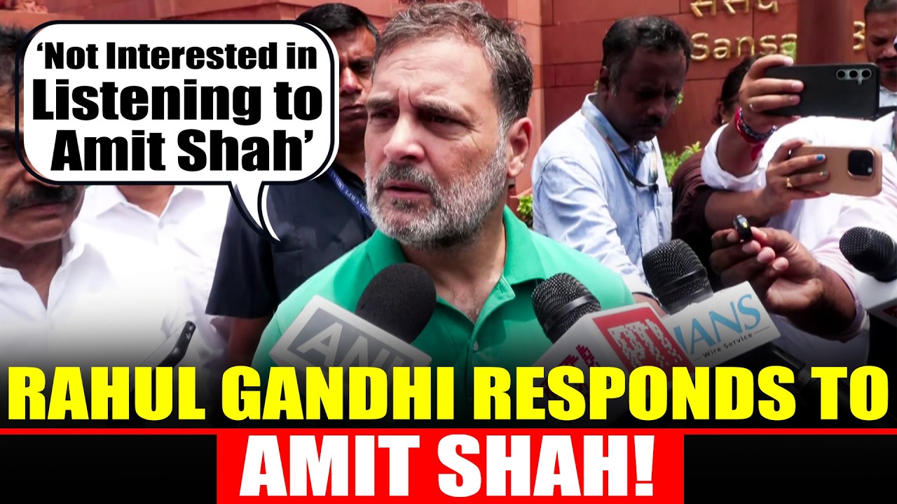 BREAKING! Rahul Gandhi Responds to Amit Shah&rsquo;s Debate Challenge; Gets Into Verbal Clash With Media