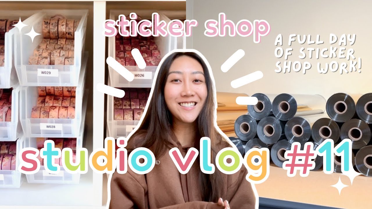 STUDIO VLOG #11 // DAY IN THE LIFE of a full-time sticker shop owner!