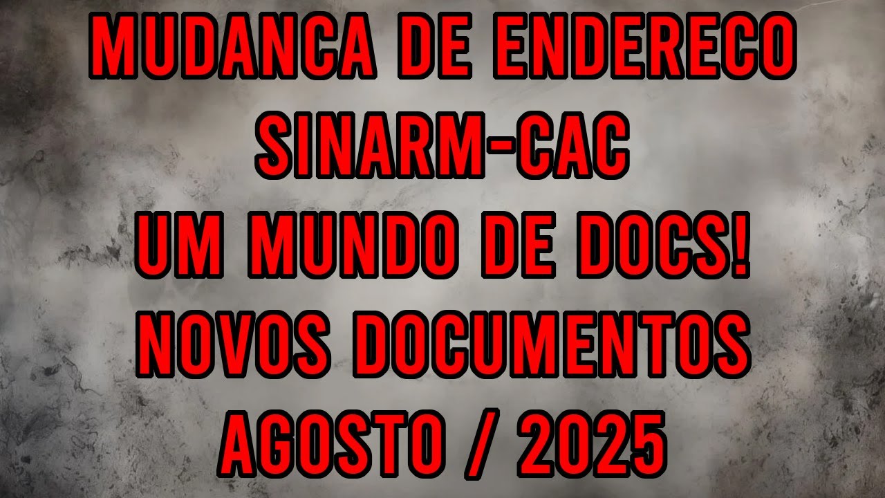 DOCUMENTOS NECESSARIOS PARA MUDANÇA DE ENDEREÇO NO SINARM CAC (MESMOS DOCS TAMBEM PARA ATIVIDADE)