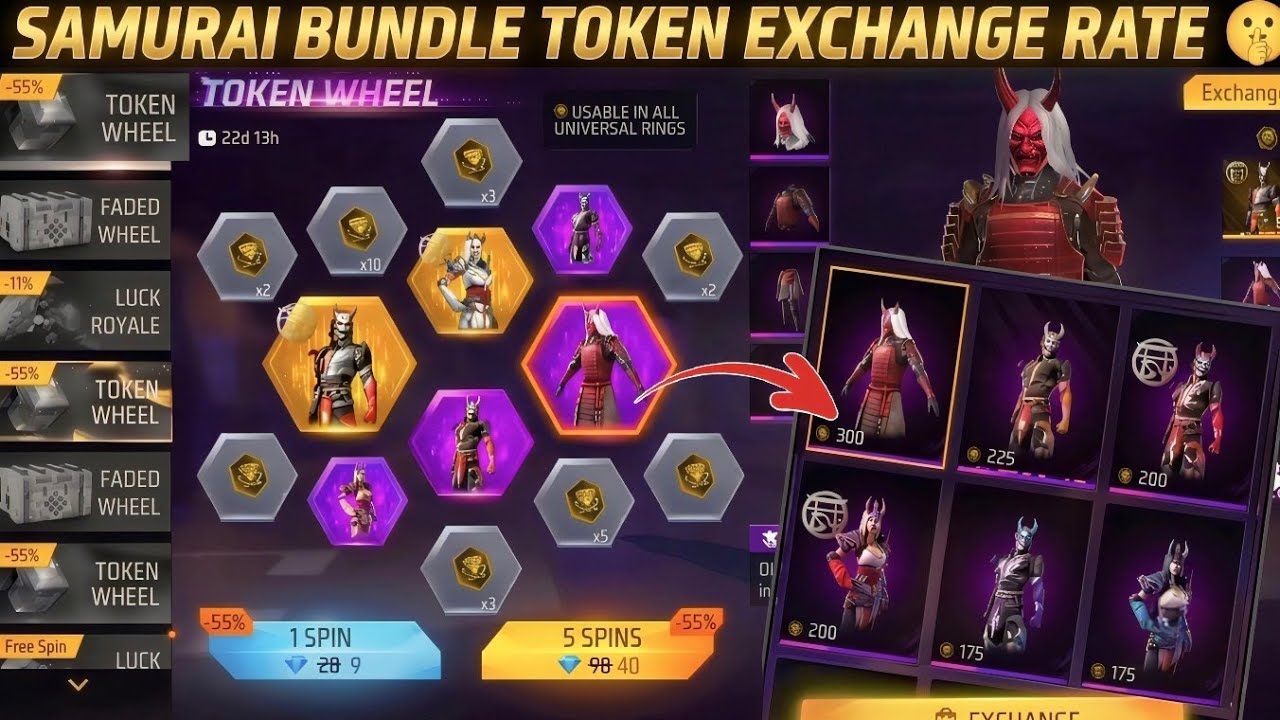 Zombie samurai bundle return date | Samurai bundle token exchange rate | Free Fire upcoming event