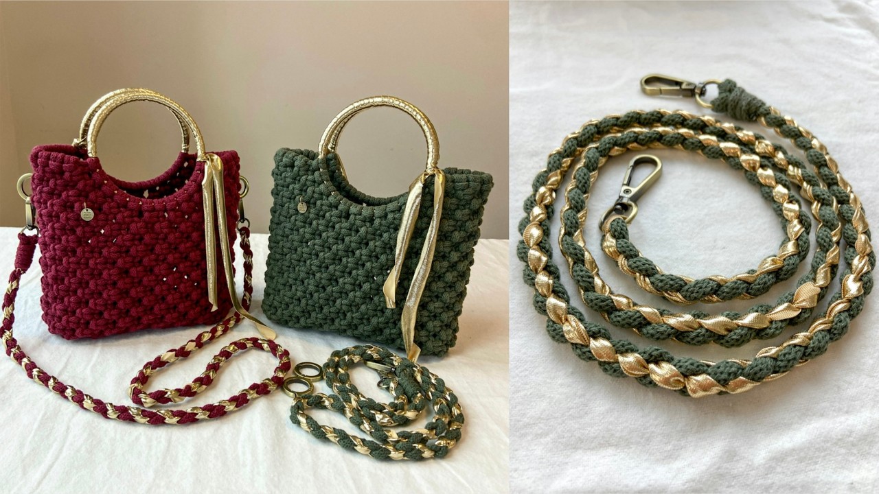 How to Make a Macrame Bag Strap | 4 Strand Round Braid