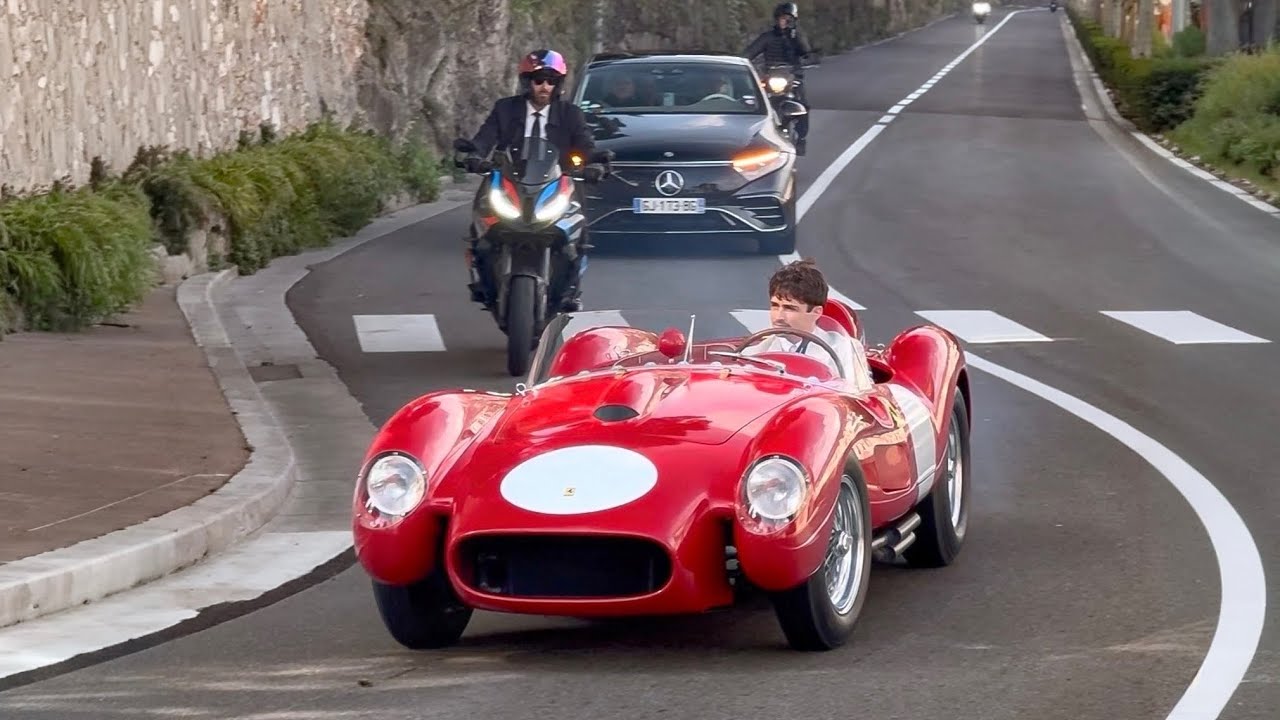 Charles Leclerc driving a €40M Ferrari 250 Testarossa on his wedding.Carspotting In Monaco  Vol.362