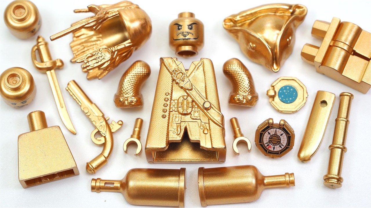 LEGO Pirates of the Caribbean | Gold Jack Sparrow Unofficial Lego Minifigure LT02