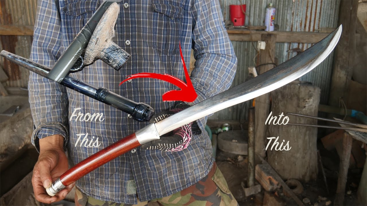 TURNING A BROKEN CAR SPARE PART INTO A NICE BLADE