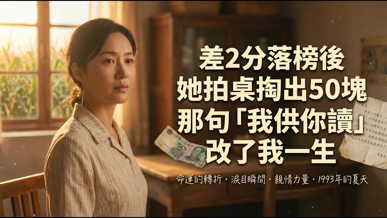 差2分落榜後，她拍桌掏出50塊：那句「我供你讀」改了我一生