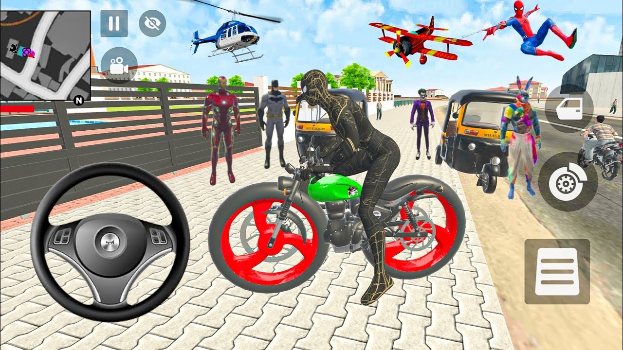  🤩 Spiderman New Bike 🚲 Purchased Modified 💥 Indian Theft Aura Simulator Best  Android i0S Gameplay 