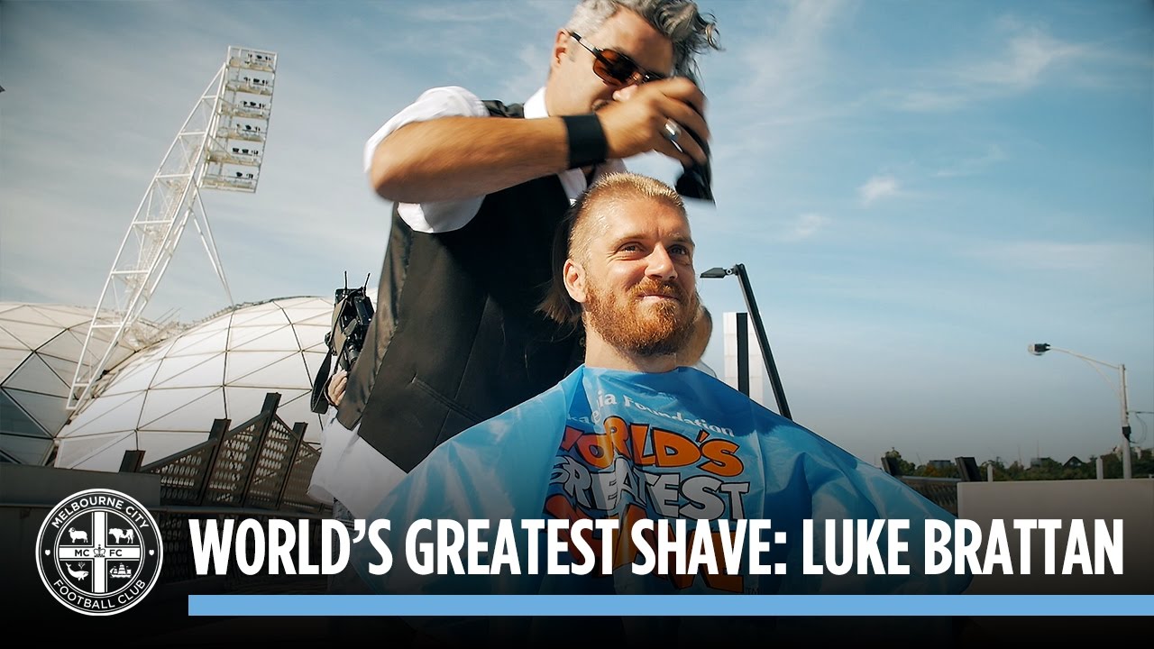 Luke Brattan cuts his locks for the World's Greatest Shave