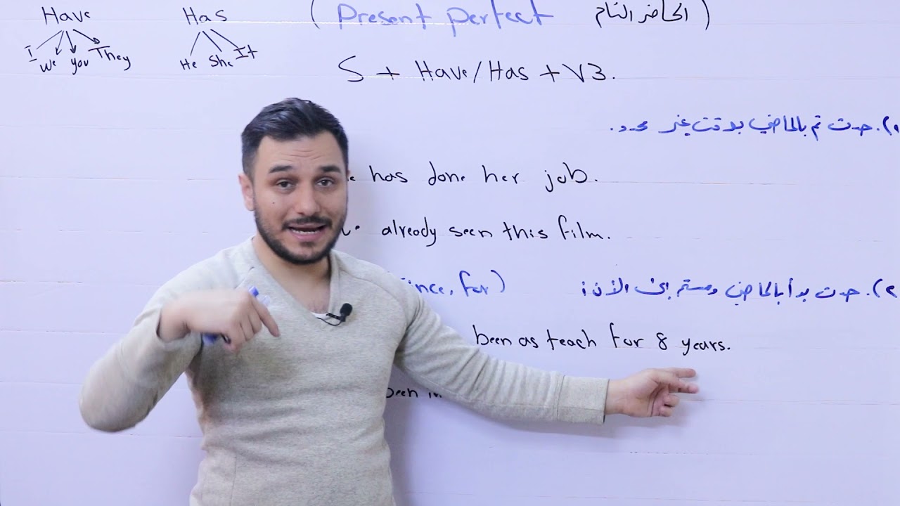التاسع - القواعد - الوحدة التانية -القواعد الحاضر التام