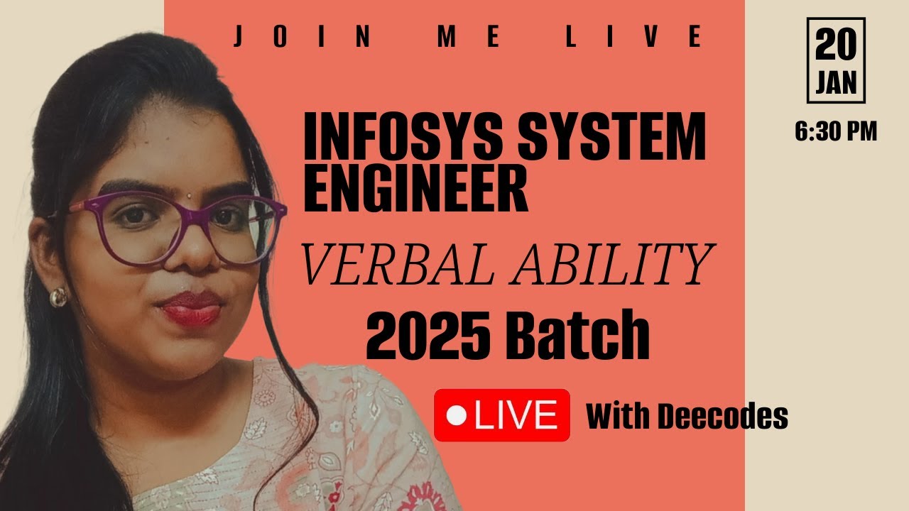 Системный инженер Infosys 2025 | Вербальные способности | Предыдущие вопросы | Практикуйтесь СЕЙЧАС!