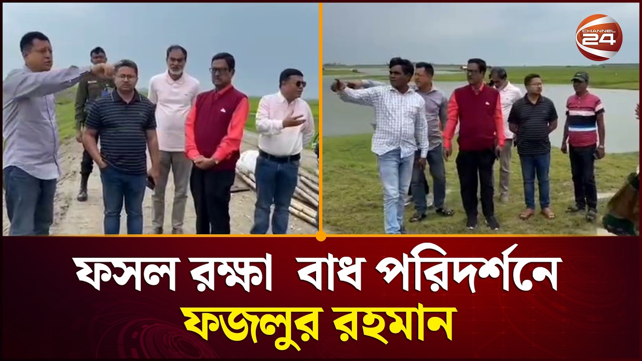 হাওরে প্রতিকুল আবহাওয়ায়  ফসল রক্ষা  বাধ পরিদর্শনে ফজলুর রহমান | Kishoreganj News | Channel 24