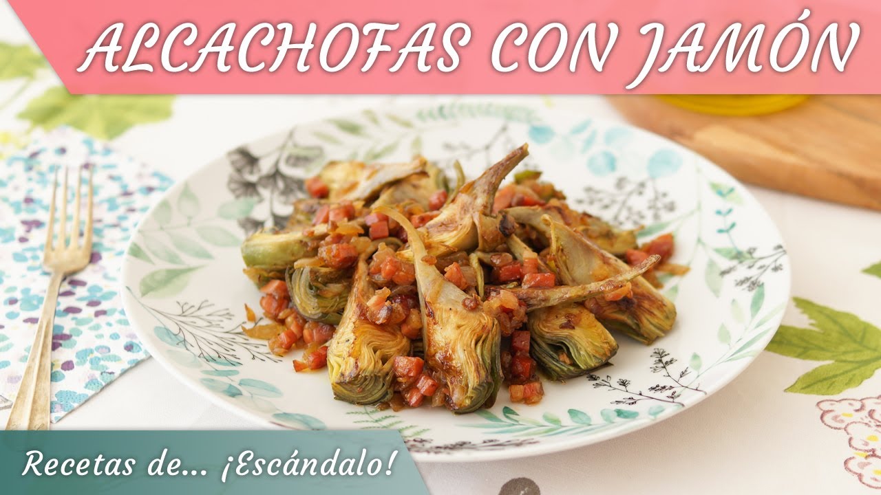 ALCACHOFAS CON JAM&Oacute;N y cebolla, muy ricas y f&aacute;ciles de preparar