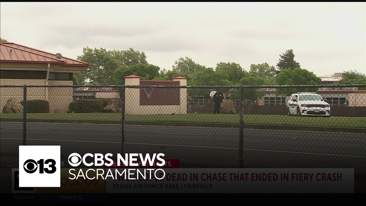 2 dead in chase that ended in fiery crash at Travis AFB gate