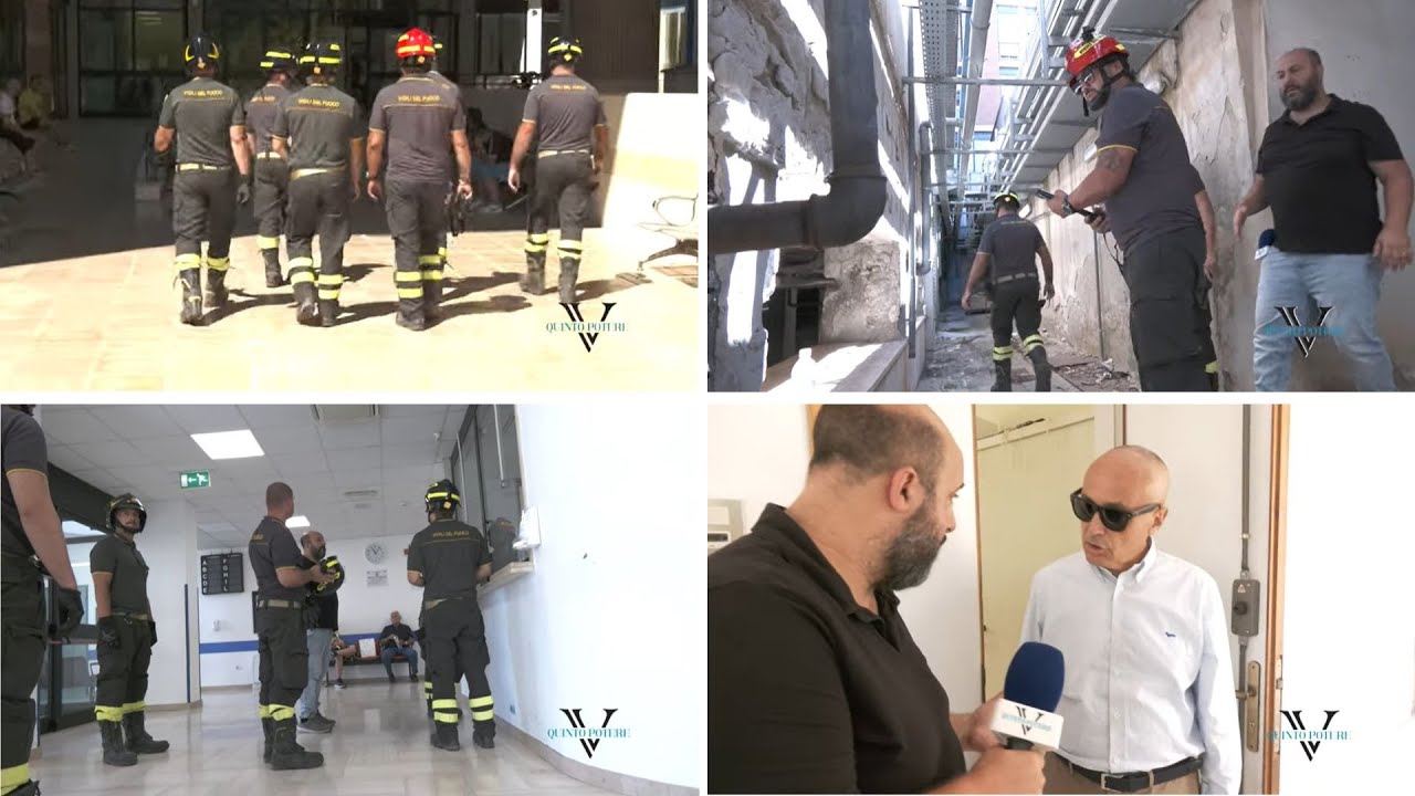 Bari, pilastri collassati al Pediatrico. Quinto Potere chiama il 115: blitz dei Vigili del Fuoco