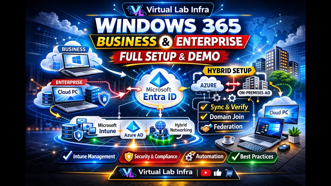 Windows 365 Cloud PC | Business vs Enterprise Hybrid Setup Explained with Azure AD Connect sync