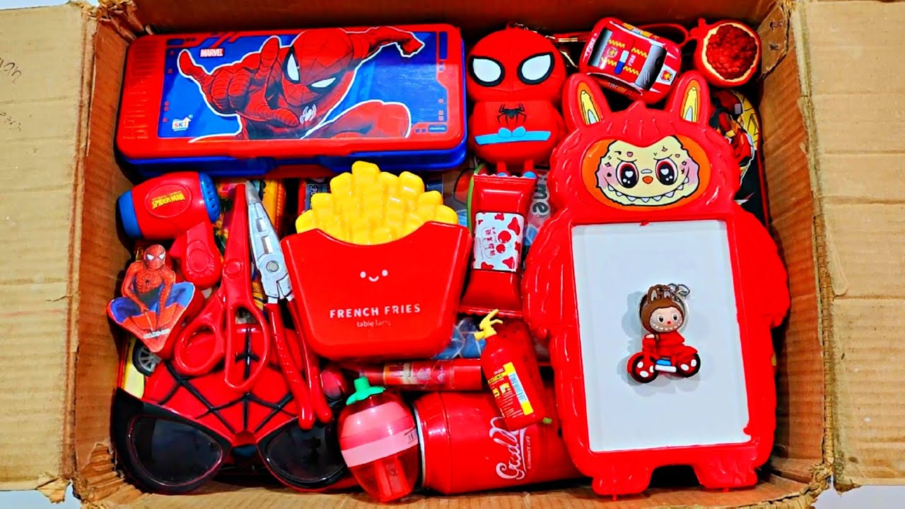 Ultimate Red Stationery Collection - Pencil Case, Writing board, Table lamp, Sharpener, Pen, Erasner