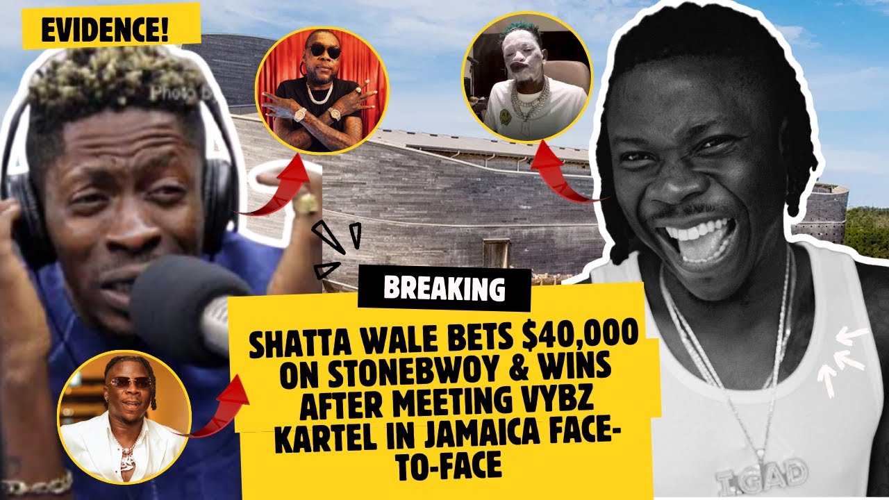Shatta Wale Bets $40,000 On Stonebwoy & Wins After Meeting Vybz Kartel In Jamaica Face-To-Face