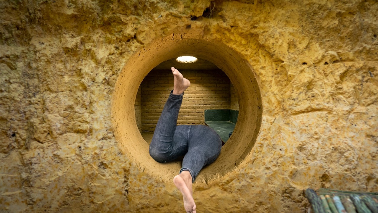 Girl Living Off Grid, Build The Most Amazing Underground Home in the Jungle alone