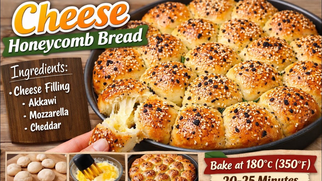 Cheese Honeycomb Bread 🧀 | Soft & Cheesy Pull Apart