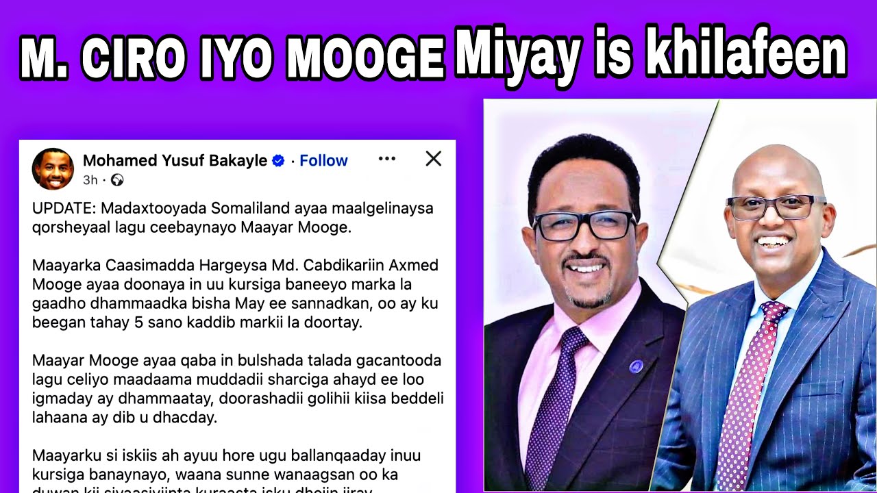 MADAXWEYNE  CIRO IYO KHADAR MA DAGAAL AYAY KULA JIRAAN MAAYRI MOOGE, 