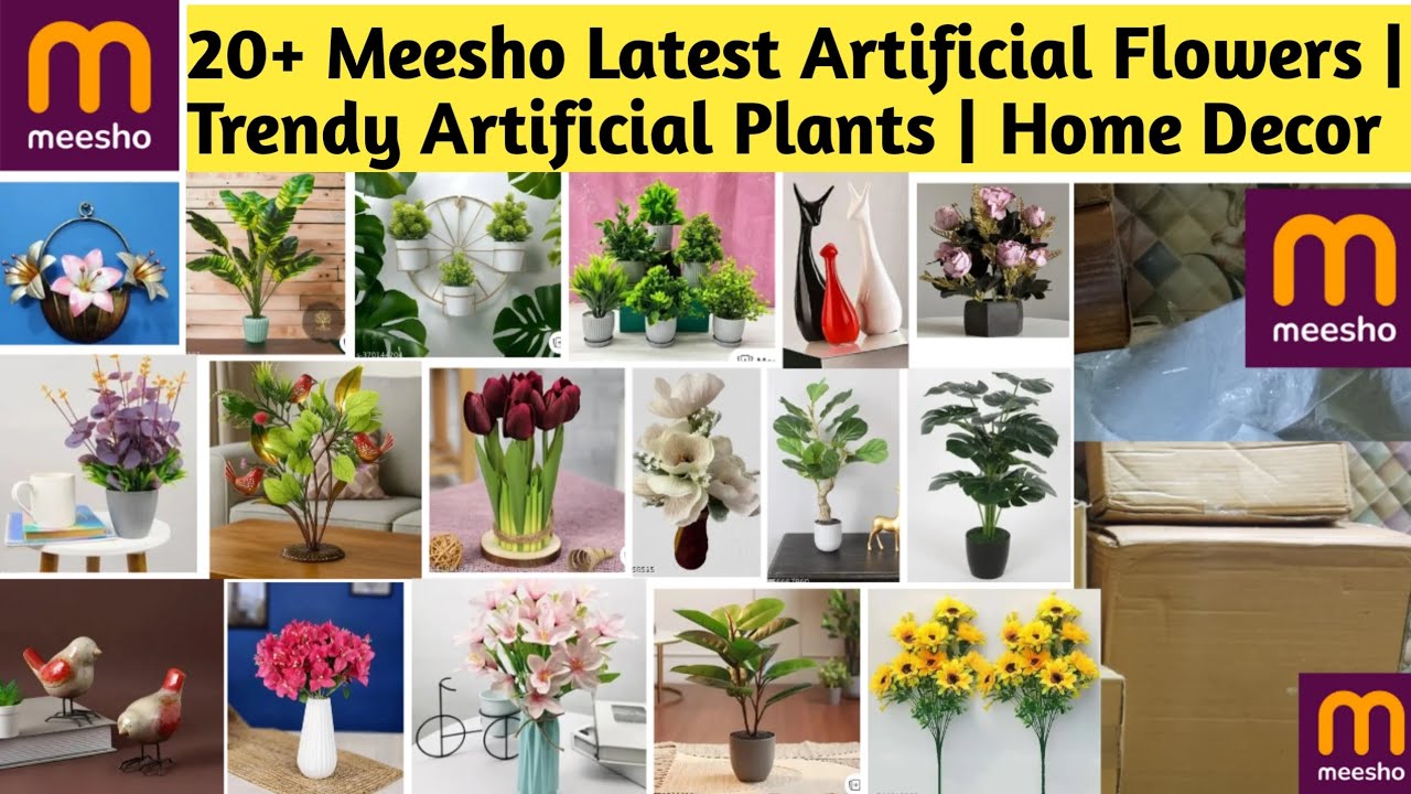 20+ Meesho Latest Artificial Flowers |  Trendy Artificial Plants | Home Decor | #meesho #homedecor