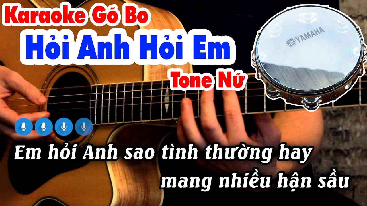 Karaoke Hỏi Anh Hỏi Em Tone Nữ - Phong Cách Thục Trinh Rumba Gõ Bo Gõ Muỗng Karaoke đường phố 9669