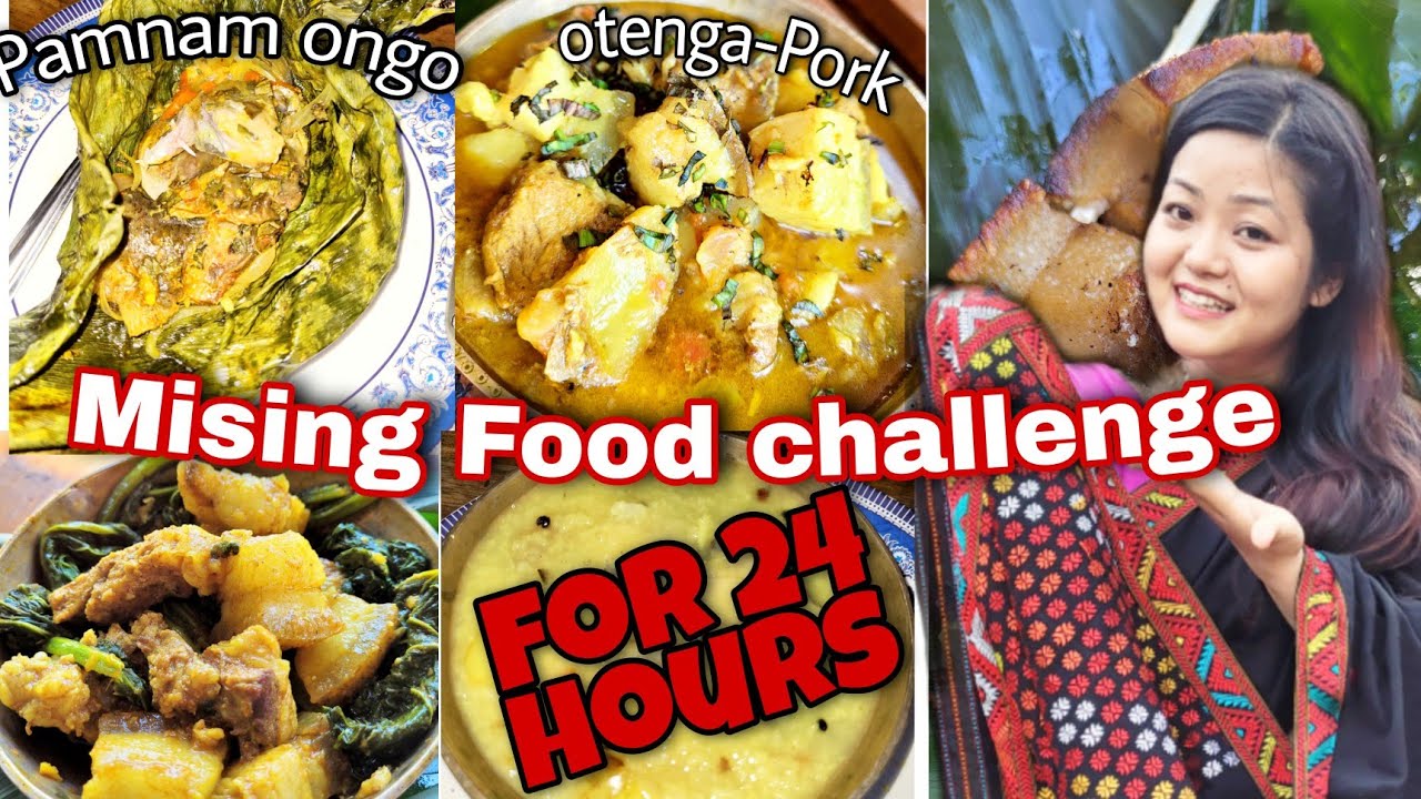 Cooking and Eating Mising tribal food for 24 hours /Otenga pork /ammin oying/Pamnam Ongo/pooh vlogs