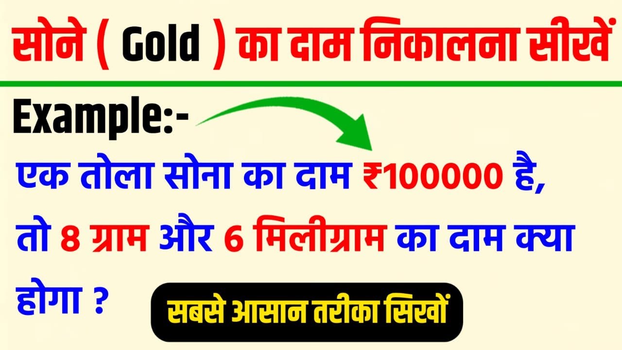 सोने का दाम निकालना सीखें | एक ग्राम सोने की कीमत क्या है? | How To Calculate Gold Price | Jk Campus