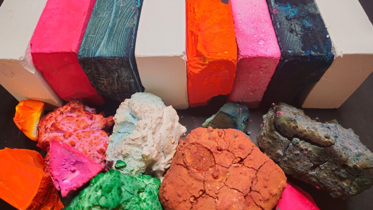 Vibrant Colorful Dyed Gymchalk Crush | ASMR | Oddly Satisfying