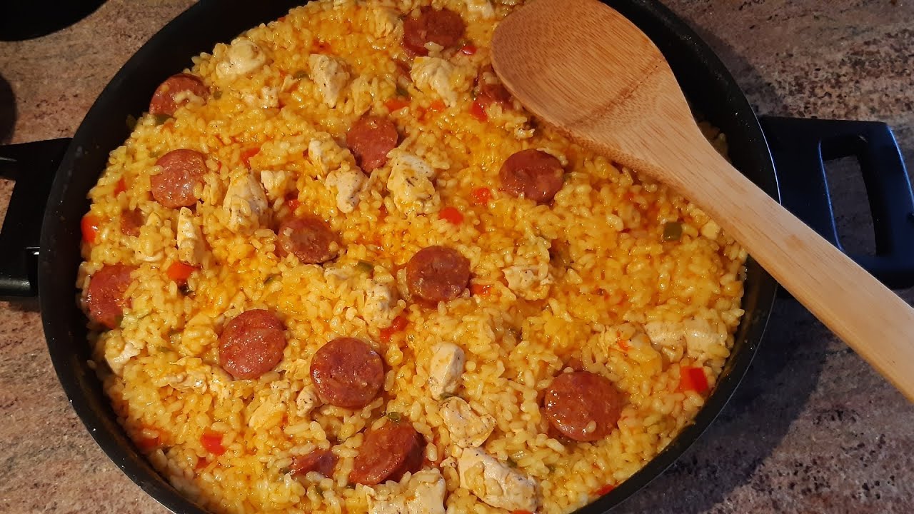 ARROZ con POLLO y chorizo, Receta fácil que te ENCANTARÁ