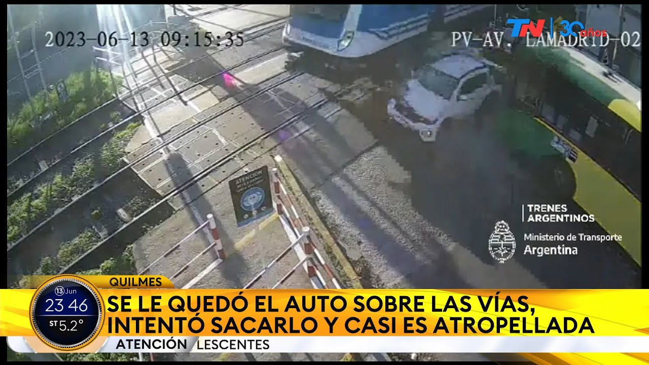 QUILMES I Una mujer se salvó de milagro al quedarse su auto en las vías