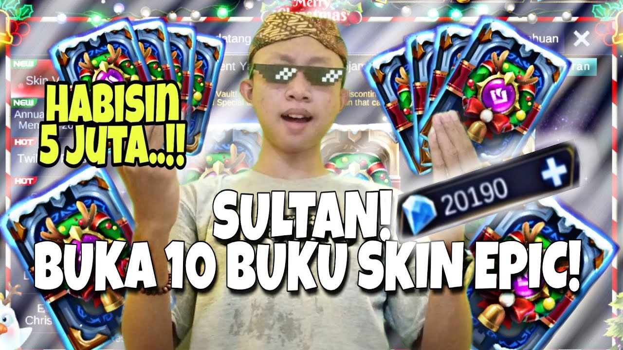 RADEN BUKA 10 BUKU SKIN GIFTPACK TOTAL 20.000 DIAMOND SEKALIGUS!! - Mobile Legends Indonesia!