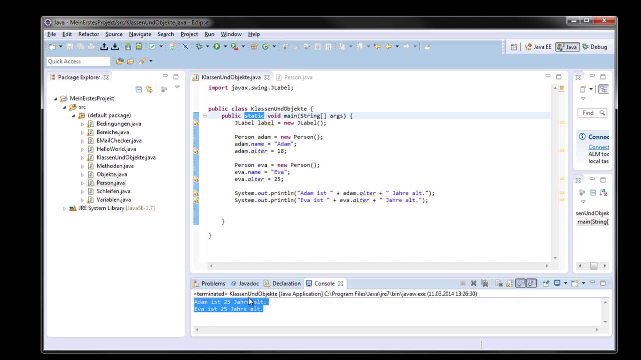 1_09 - Java Programmierung - Klassen und Objekte