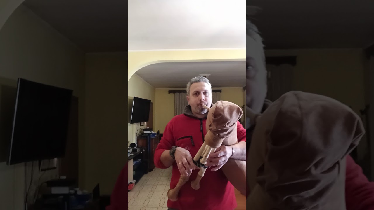 zampogna in si bemolle in legno di ornello e acero