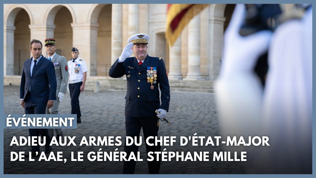 Adieu aux armes du chef d'état major de l'AAE, le général Stéphane Mille