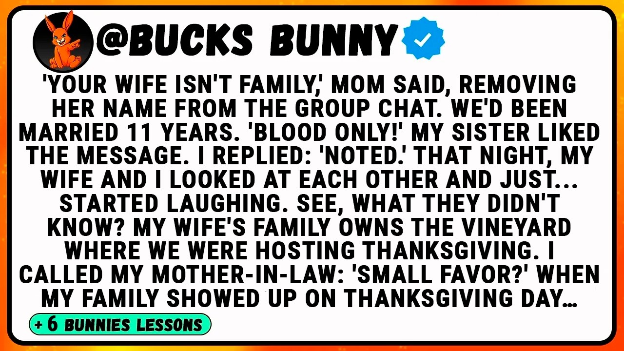 'Your Wife Isn't Family,' Mom Said, Removing Her Name From The Group Chat. We'd Been Married 11...
