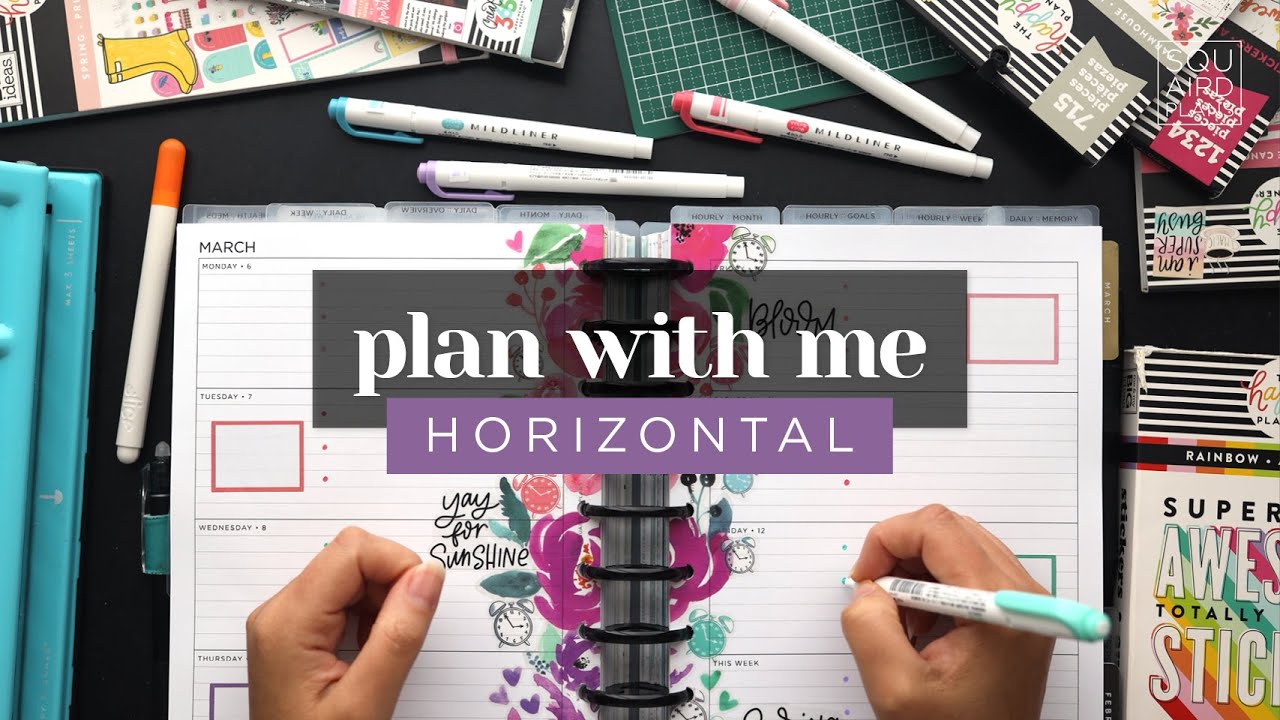 PLAN WITH ME :: DECORATING A HORIZONTAL LAYOUT IN A CLASSIC HAPPY PLANNER :: SPRING FORWARD