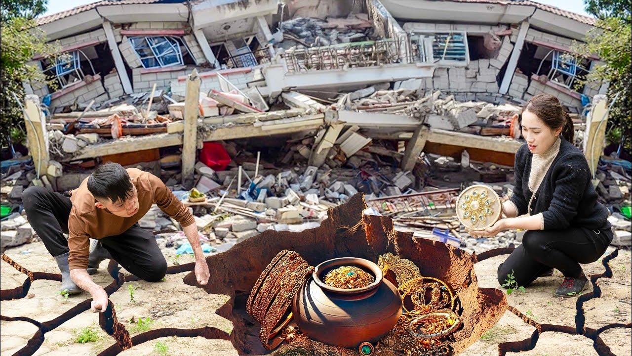 Harvesting Gold After an Earthquake | Escape Skills When An Earthquake Occurs | Lý Thị Hoa