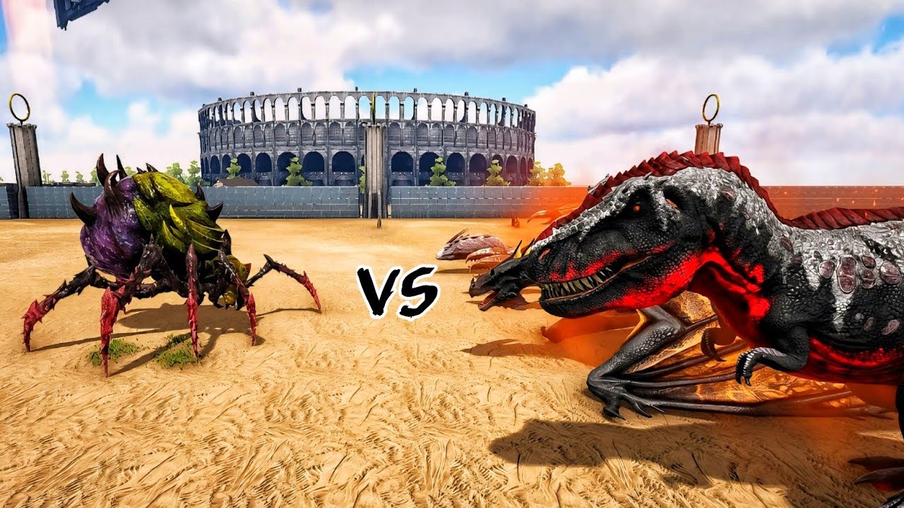 ALPHA CREATURE VS ARK BOSS | ARK Dino Battle | DINOWORLD |