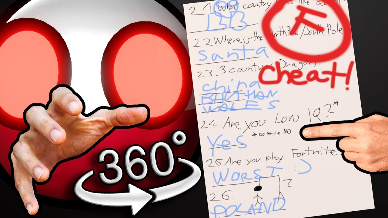 POV: You're taking a school exam on Countryballs (360 VR)