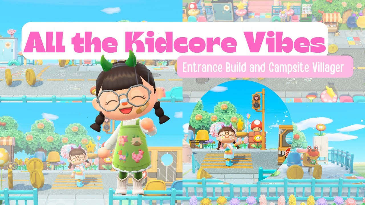 Kidcore Entrance Build | Bus Stop, Main Street and cuteness | Animal Crossing