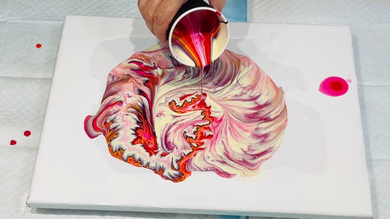 LOOK AT THIS 🤩DIFFERENT ACRYLIC EXPERIMENT IN LAYERING THE PAINT IN CUP DIFFERENTLY/easy art