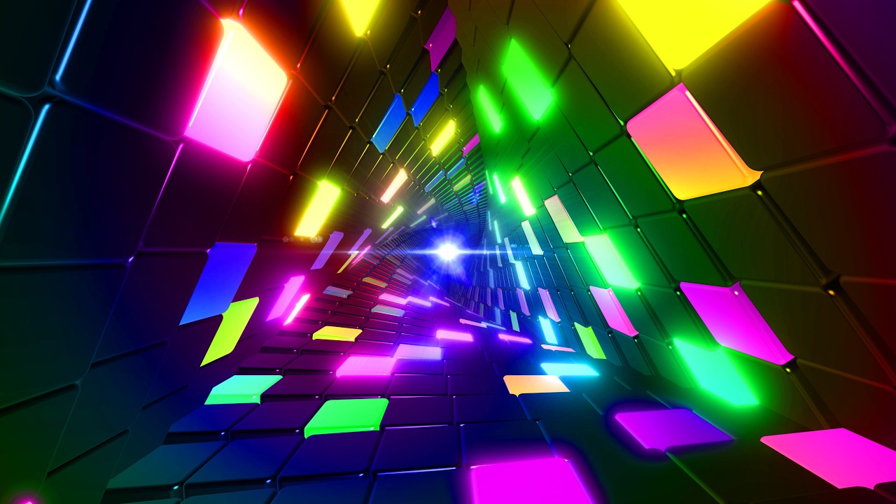 4K Screensaver | Abstract Triangle Led Tunnel – Psychedelic VJ Loop (No Sound)