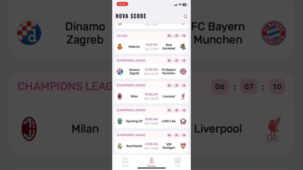 Watch Champions League matches for free on Nova Score #football #championsleague