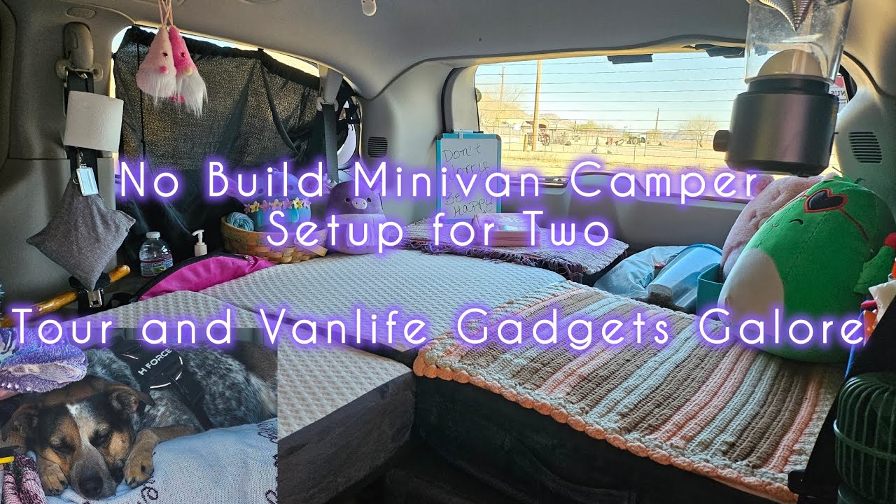 Best Minivan Camper Conversion Tour | No Build Setup for Two| Vanlife Gadgets Galore #vanlife  #camp