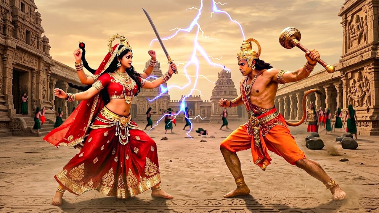 जब रावण की पुत्री हुई युद्ध के लिए हनुमान के समक्ष उपस्थित | Mahabali Hanuman |#hanuman #bhakti