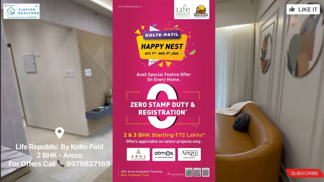 Kolte Patil Life Republic Arezo 2 BHK | ₹62.91 Lakh Onwards | Possession 2025 | Sample Flat Tour