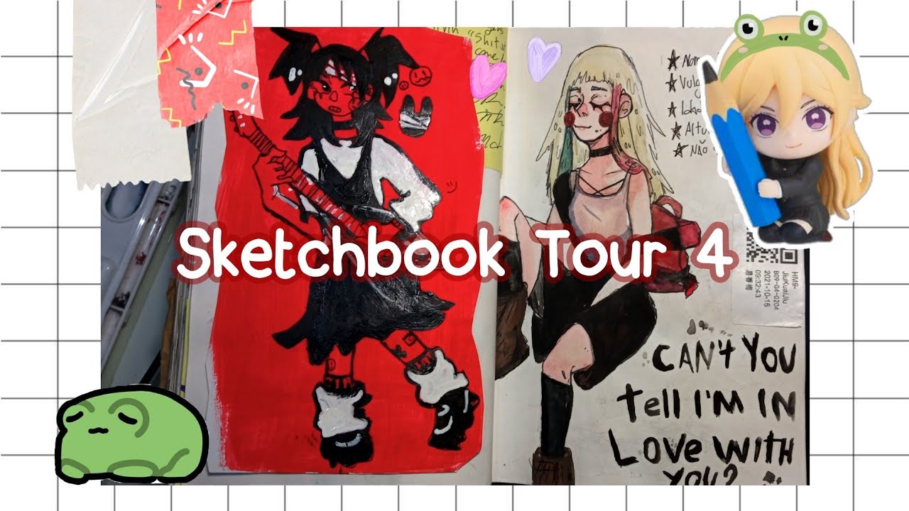 Tour pelo meu sketchbook número 4 (2021) - parte 2 💐