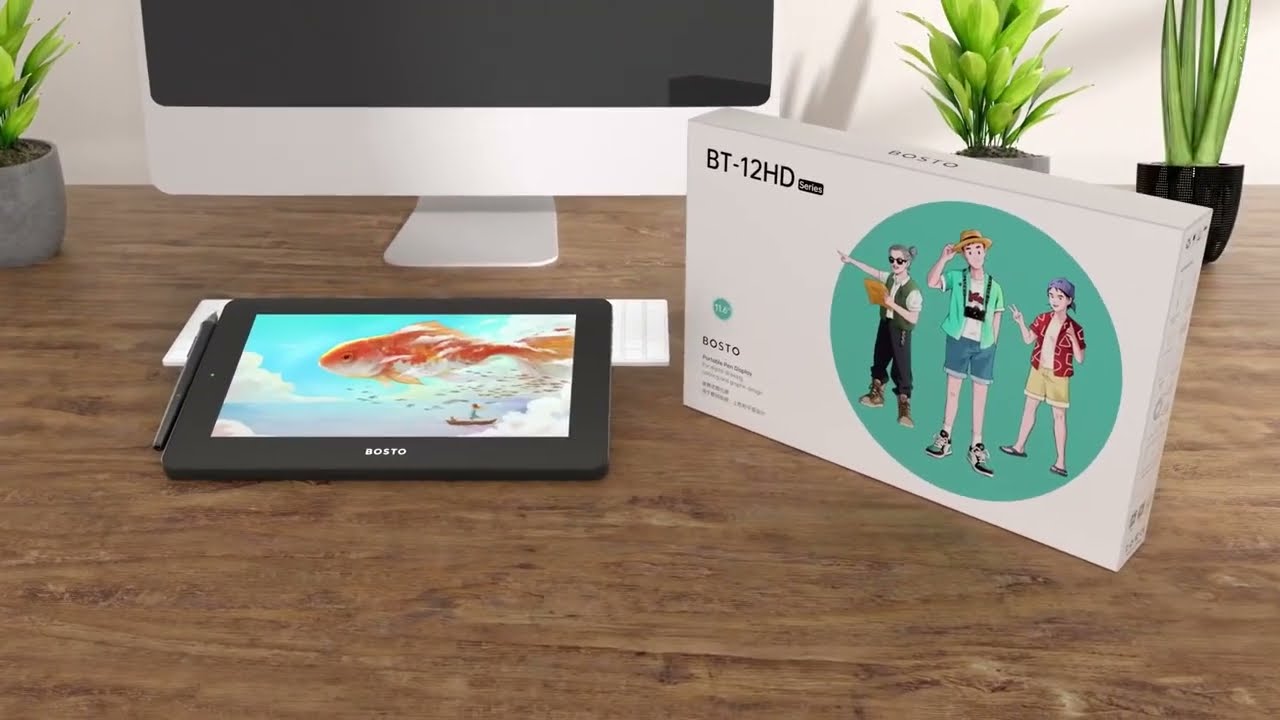 BOSTO 12HD-A H-IPS LCD Graphics Drawing Tablet Monitor 11.6 Inch