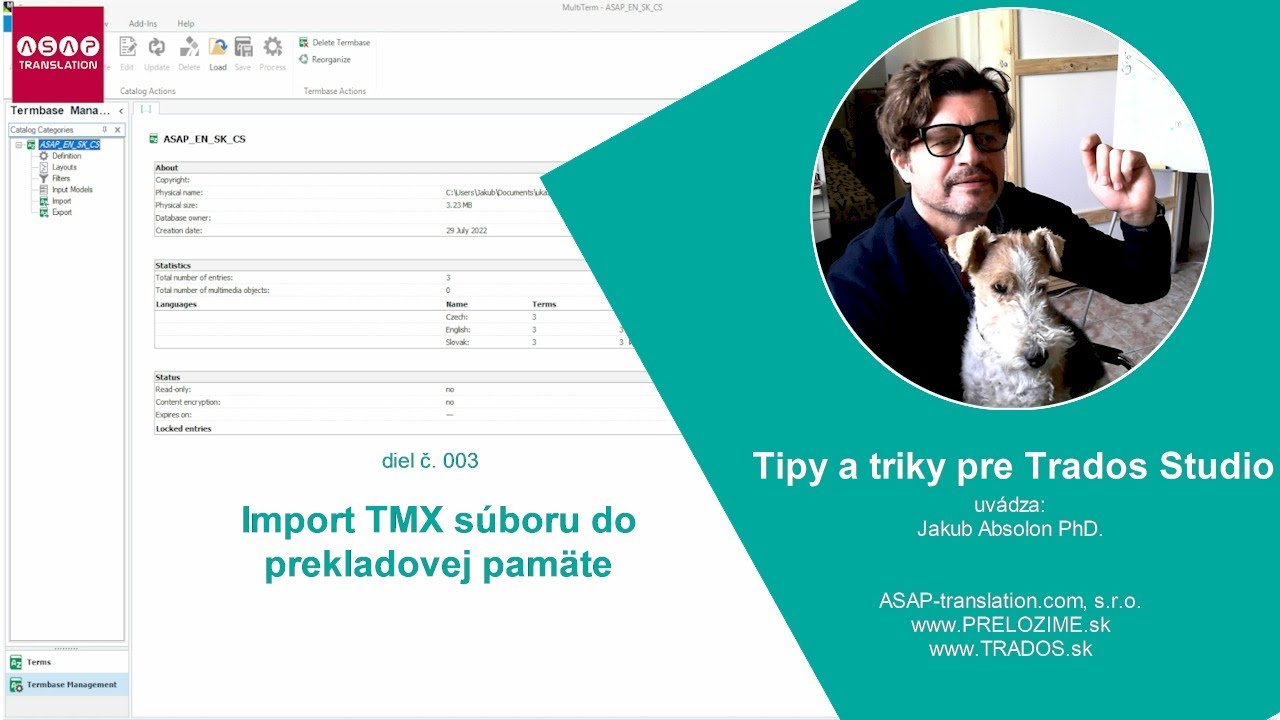 Import TMX súboru do prekladovej pamäte